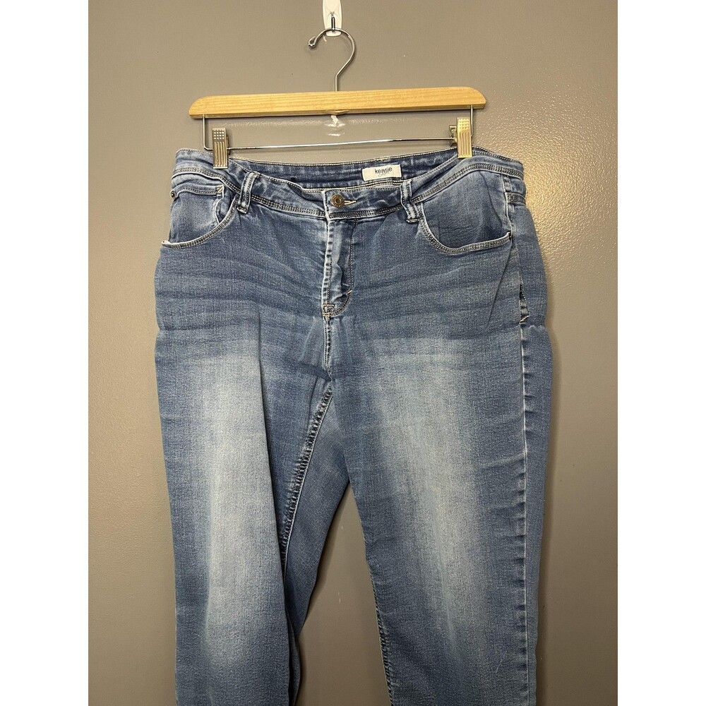 Kensie Jeans Womens 14/32 Blue Medium Wash Mid Rise Skinny Stretch Denim Pants